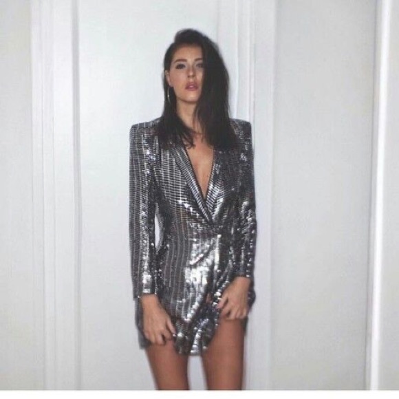 ZARA ~ Iridescent Mirrored Blazer Dress - Picture 14 of 15